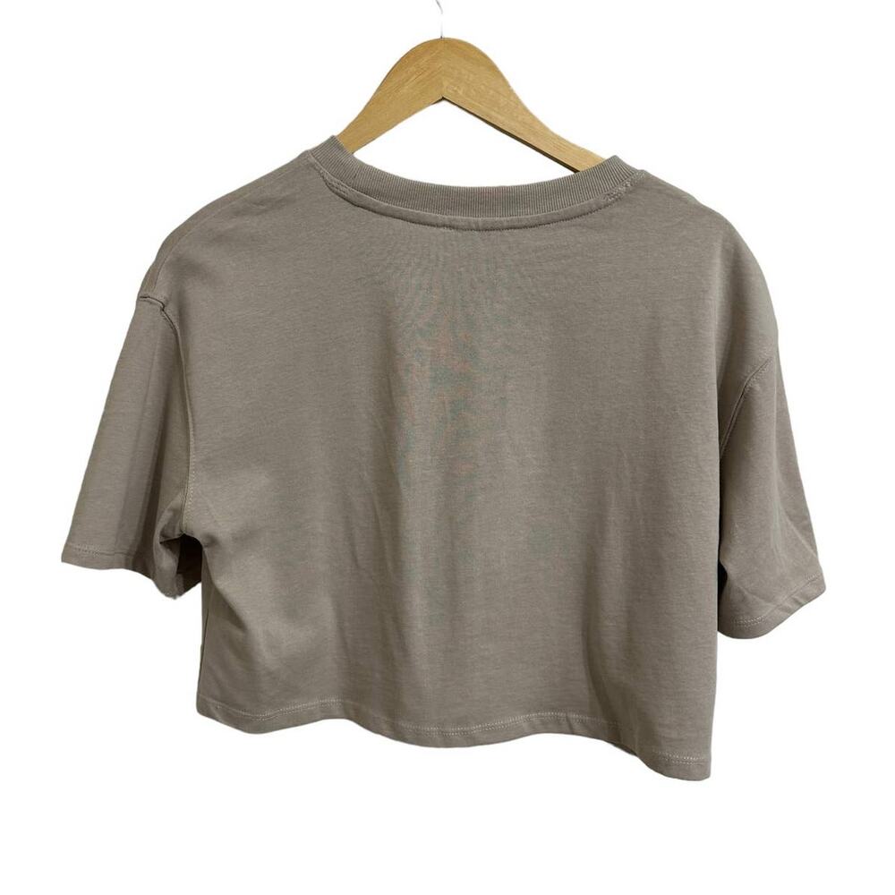 Zara‎ women's tan short sleeve crew neck tee size Small NEW - Picture 5 of 5